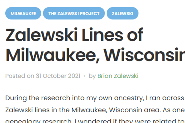 Zalewski Family History